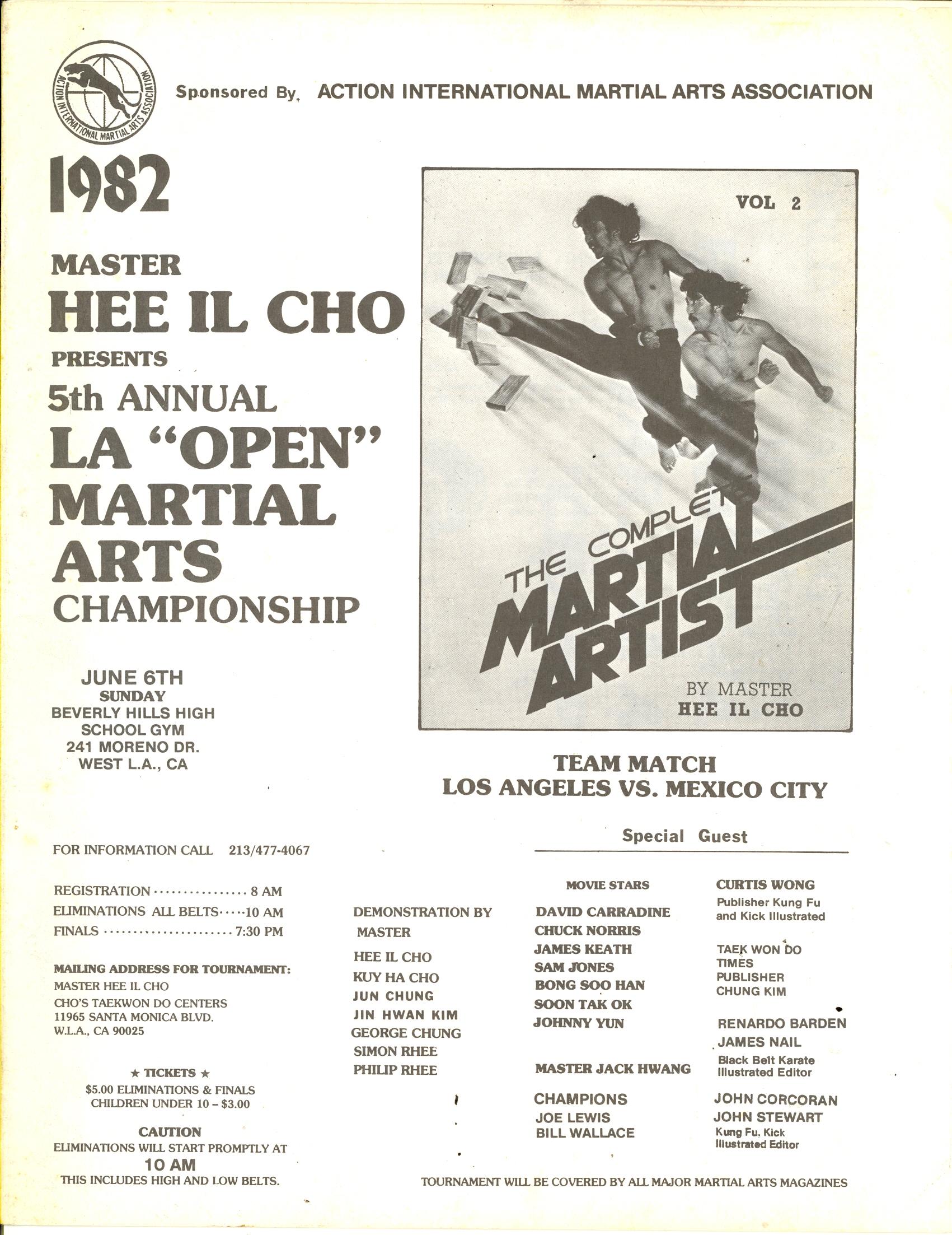 1982 Annual LA Open Martial Arts Championship Program